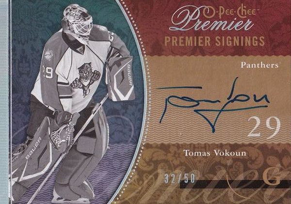 AUTO karta TOMÁŠ VOKOUN 09-10 OPC Premier Premier Signings /50